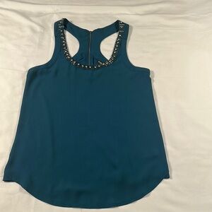 Express Blue Embellished Sleeveless Tank Top